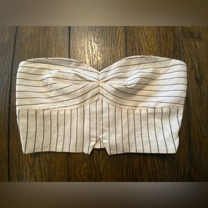 Blue Life Striped Nautical Crop Top Size Medium B19